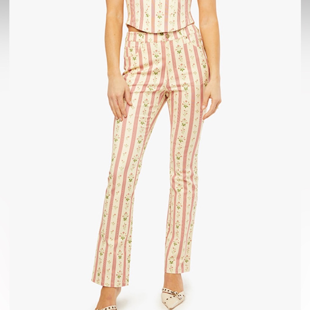 WeWoreWhat mid rise ankle flare pant